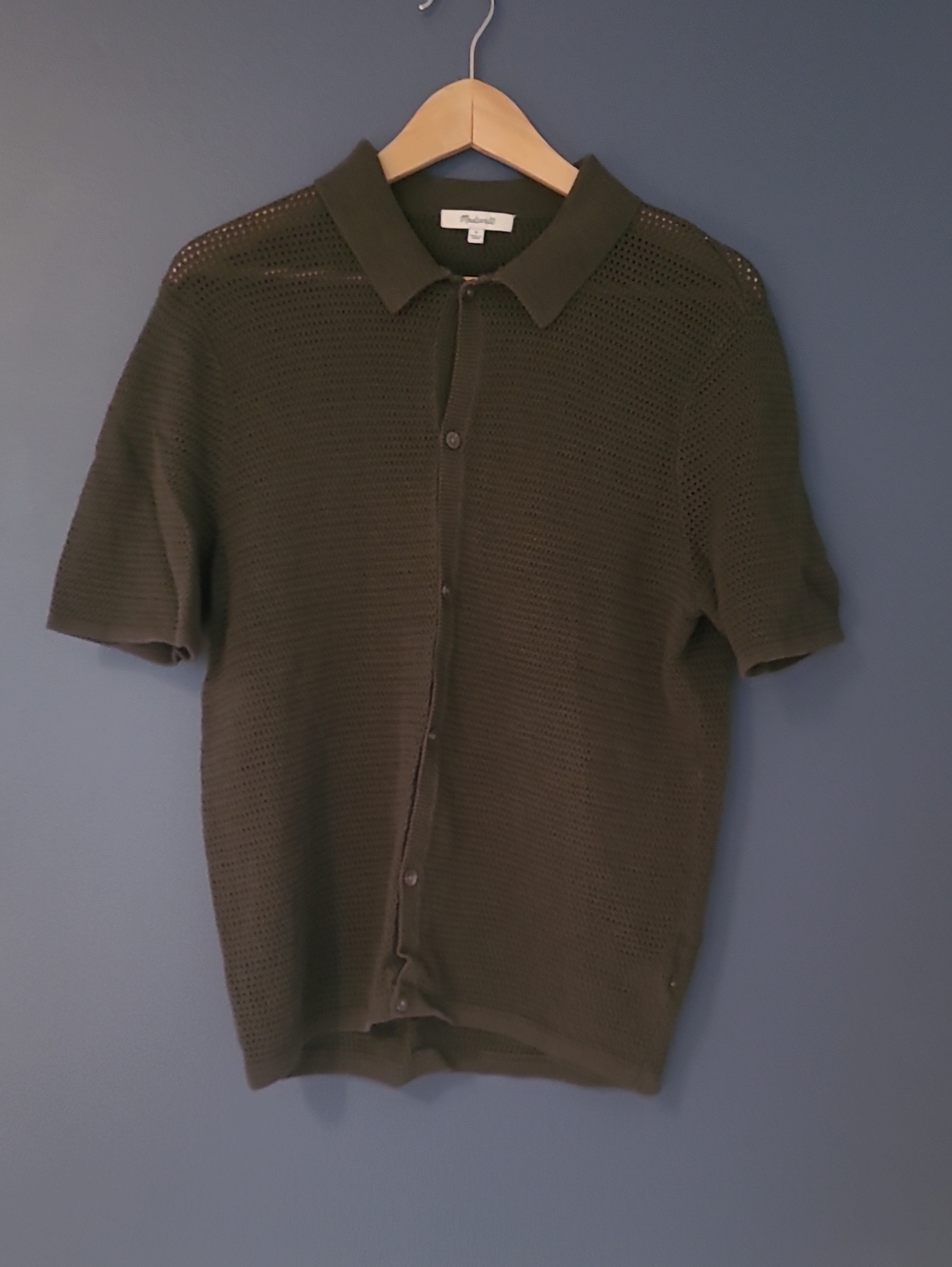 Madewell Dark Grey Short-Sleeve Button Polo Cardigan